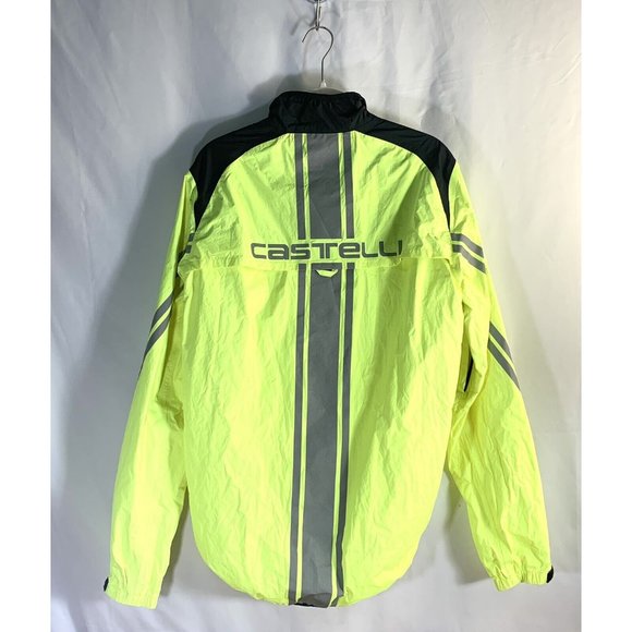Castelli Mens Sz Small Pro Fit Light Rain Jacket Yellow - Picture 2 of 7